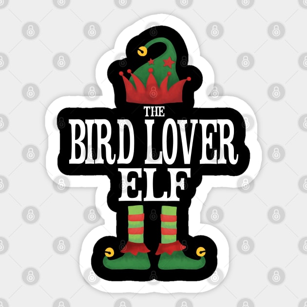 Bird Lover Elf Matching Family Group Christmas Party Pajamas Sticker by uglygiftideas